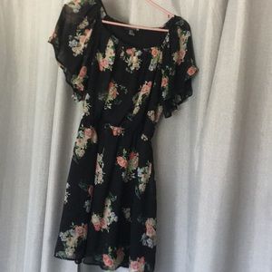 Forever 21 black flower dress